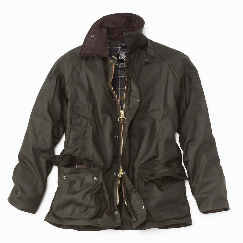 Barbour Olive Waxed Military Jacket